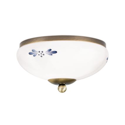 Stropní svítidlo LANDHAUS 1xE27/60W/230V pr. 21 cm bronz/bílá