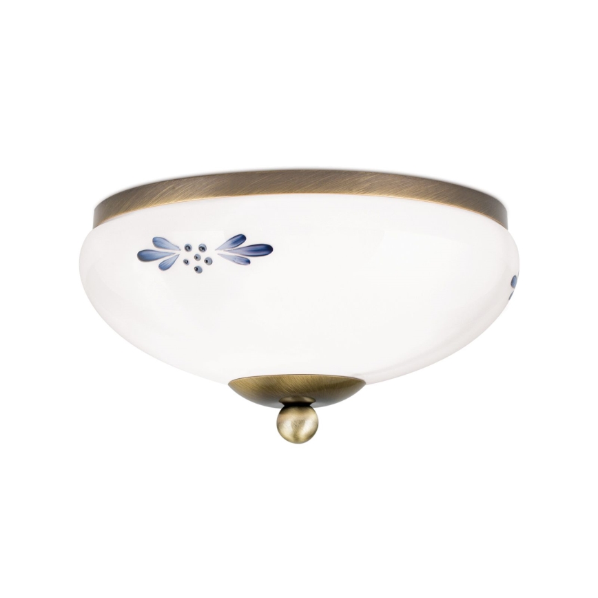 Stropní svítidlo LANDHAUS 1xE27/60W/230V pr. 21 cm bronz/bílá