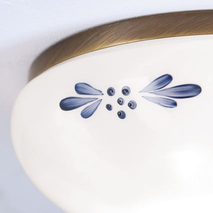 Stropní svítidlo LANDHAUS 1xE27/60W/230V pr. 21 cm bronz/bílá