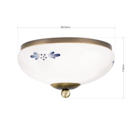 Stropní svítidlo LANDHAUS 1xE27/60W/230V pr. 21 cm bronz/bílá