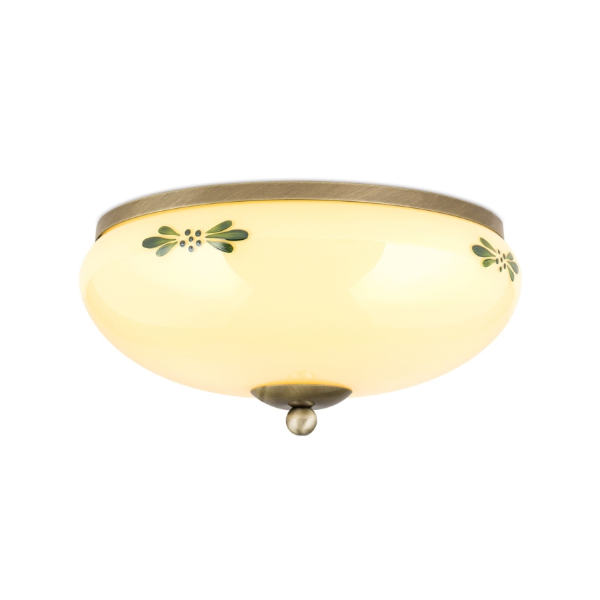 Stropní svítidlo LANDHAUS 2xE27/60W/230V pr. 28 cm bronz/béžová