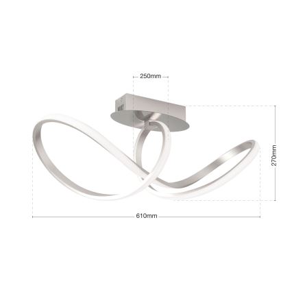 LED Stmívatelný přisazený lustr CIRCUS LED/30W/230V matný chrom