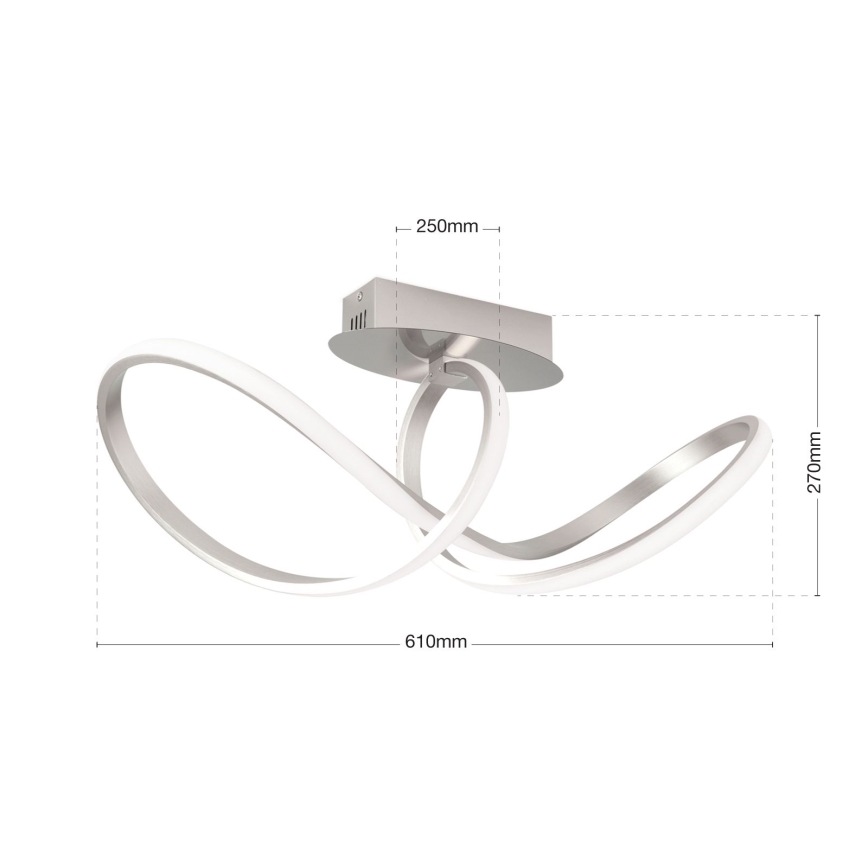 LED Stmívatelný přisazený lustr CIRCUS LED/30W/230V matný chrom
