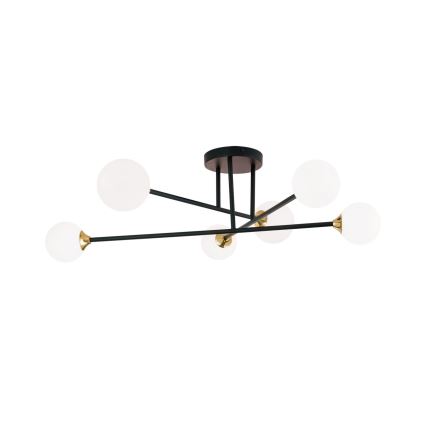 Přisazený lustr SNOWWHITE 6xG9/20W/230V pr. 84 cm černá/zlatá