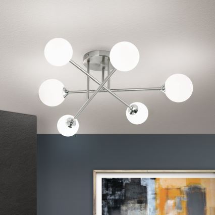 Přisazený lustr SNOWWHITE 6xG9/20W/230V pr. 84 cm matný chrom