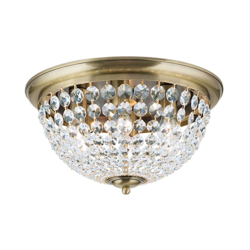 Křišťálové stropní svítidlo PLAFOND 6xE27/40W/230V pr. 47 cm bronz