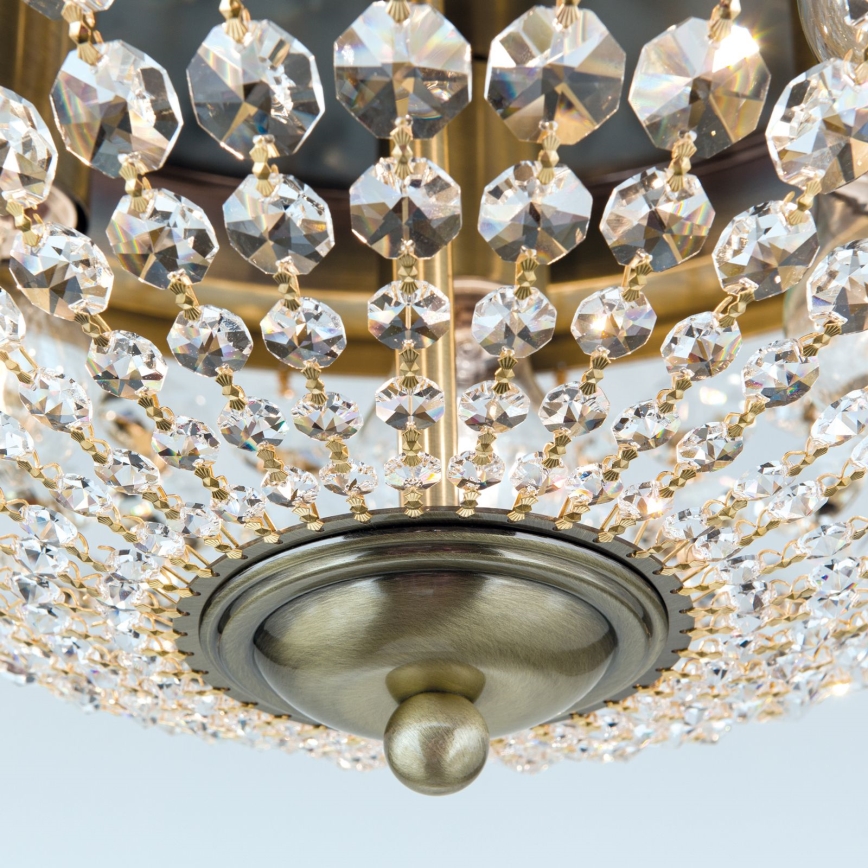 Křišťálové stropní svítidlo PLAFOND 6xE27/40W/230V pr. 47 cm bronz