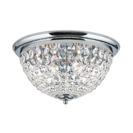 Křišťálové stropní svítidlo PLAFOND 6xE27/40W/230V pr. 47 cm lesklý chrom