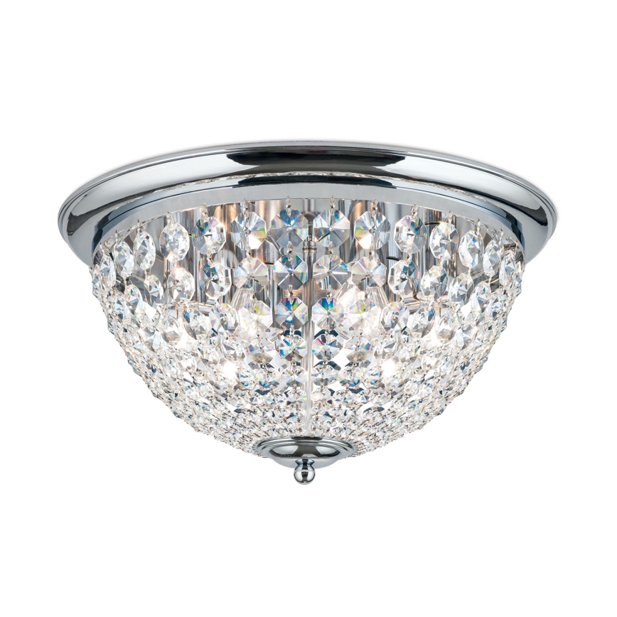Křišťálové stropní svítidlo PLAFOND 6xE27/40W/230V pr. 47 cm lesklý chrom