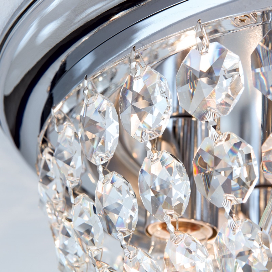 Křišťálové stropní svítidlo PLAFOND 6xE27/40W/230V pr. 47 cm lesklý chrom