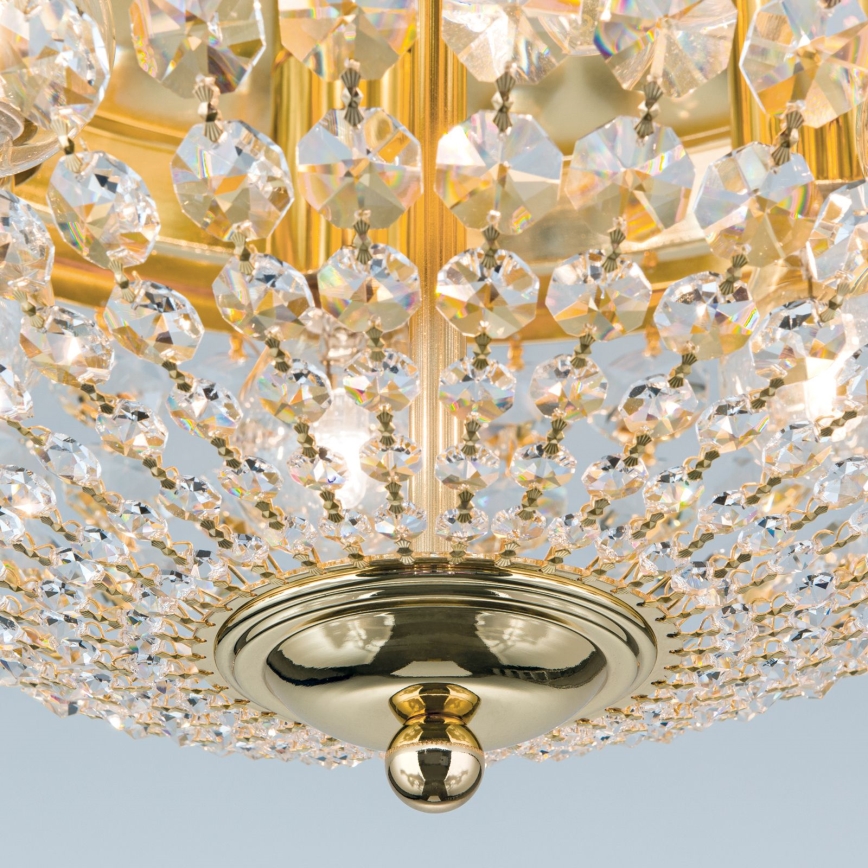 Křišťálové stropní svítidlo PLAFOND 6xE27/40W/230V pr. 47 cm zlatá
