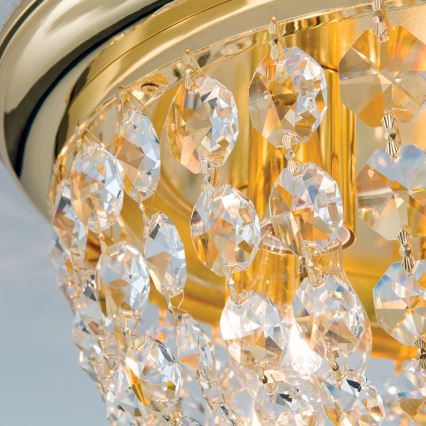 Křišťálové stropní svítidlo PLAFOND 6xE27/40W/230V pr. 47 cm zlatá