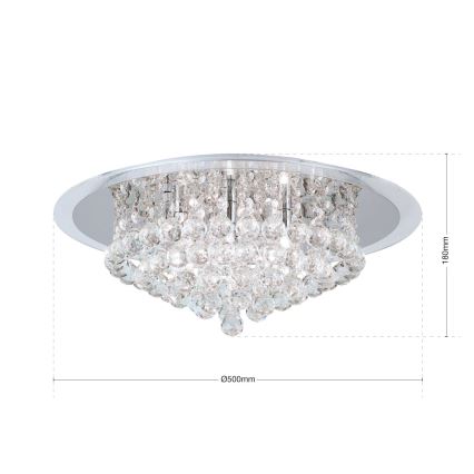 Křišťálové stropní svítidlo GLORIA 6xG9/40W/230V pr. 50 cm čirá/lesklý chrom