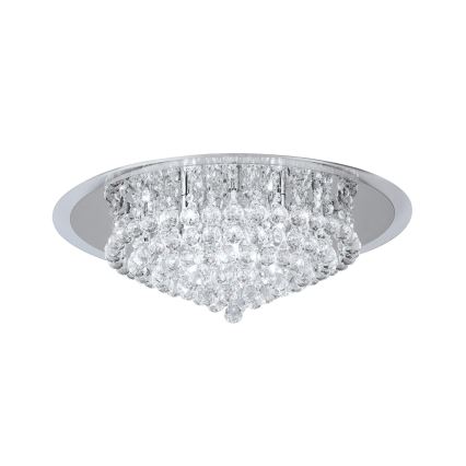 Křišťálové stropní svítidlo GLORIA 9xG9/40W/230V pr. 62 cm čirá/lesklý chrom