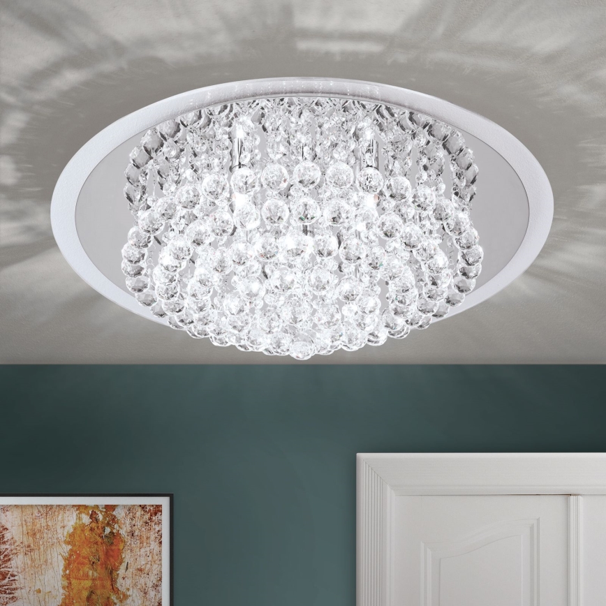 Křišťálové stropní svítidlo GLORIA 9xG9/40W/230V pr. 62 cm čirá/lesklý chrom
