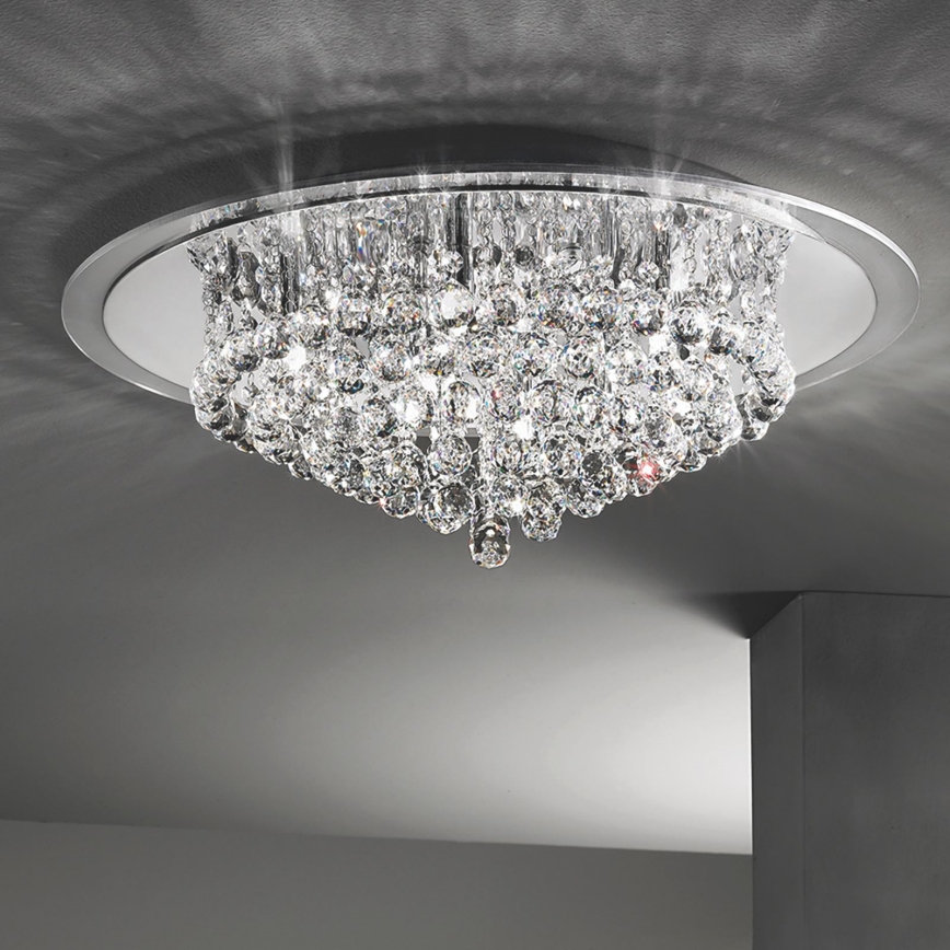 Křišťálové stropní svítidlo GLORIA 9xG9/40W/230V pr. 62 cm čirá/lesklý chrom