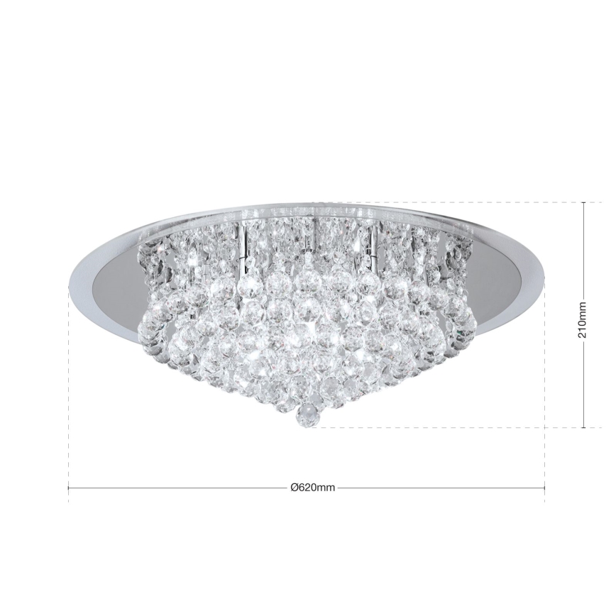 Křišťálové stropní svítidlo GLORIA 9xG9/40W/230V pr. 62 cm čirá/lesklý chrom