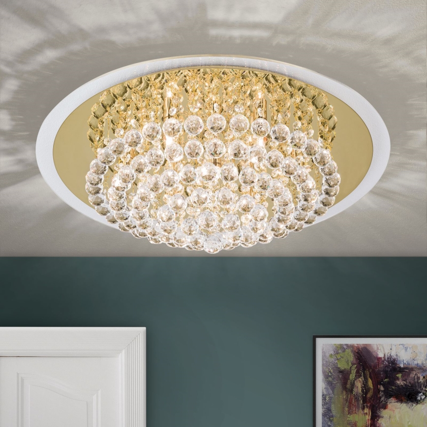 Křišťálové stropní svítidlo GLORIA 9xG9/40W/230V pr. 62 cm zlatá