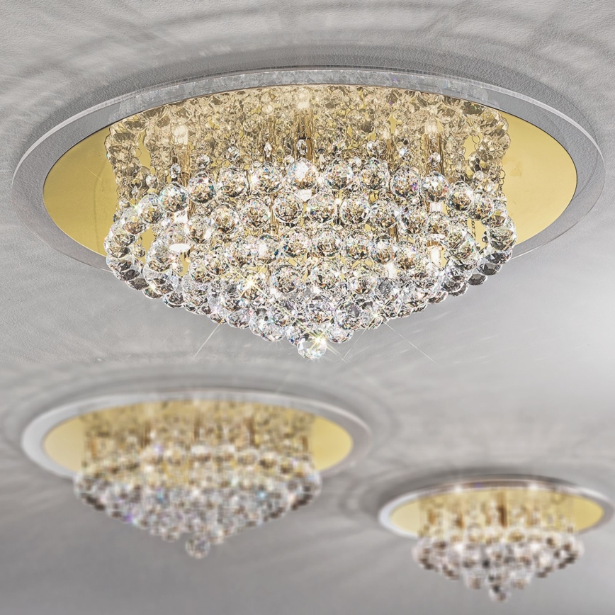 Křišťálové stropní svítidlo GLORIA 9xG9/40W/230V pr. 62 cm zlatá