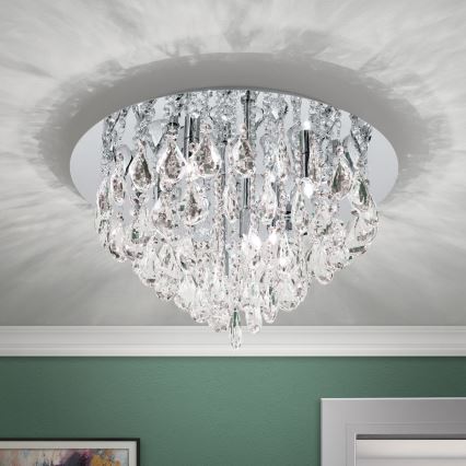 Křišťálové stropní svítidlo CELESTE 6xG9/40W/230V pr. 45 cm lesklý chrom