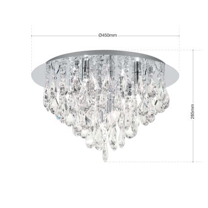 Křišťálové stropní svítidlo CELESTE 6xG9/40W/230V pr. 45 cm lesklý chrom