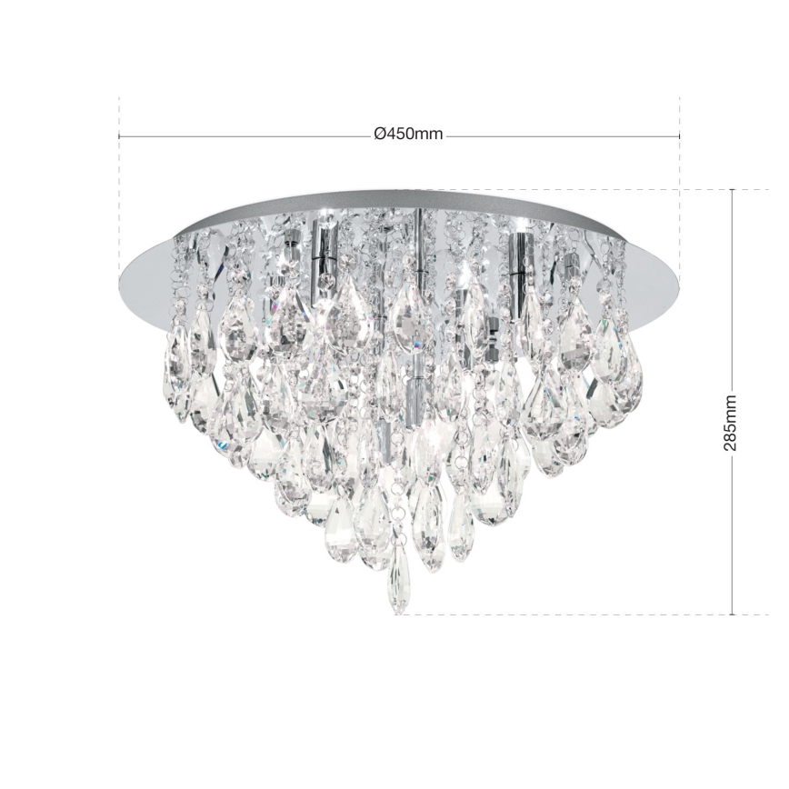 Křišťálové stropní svítidlo CELESTE 6xG9/40W/230V pr. 45 cm lesklý chrom
