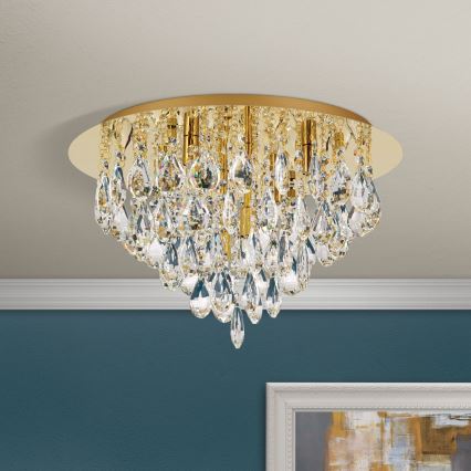 Křišťálové stropní svítidlo CELESTE 6xG9/40W/230V pr. 45 cm zlatá