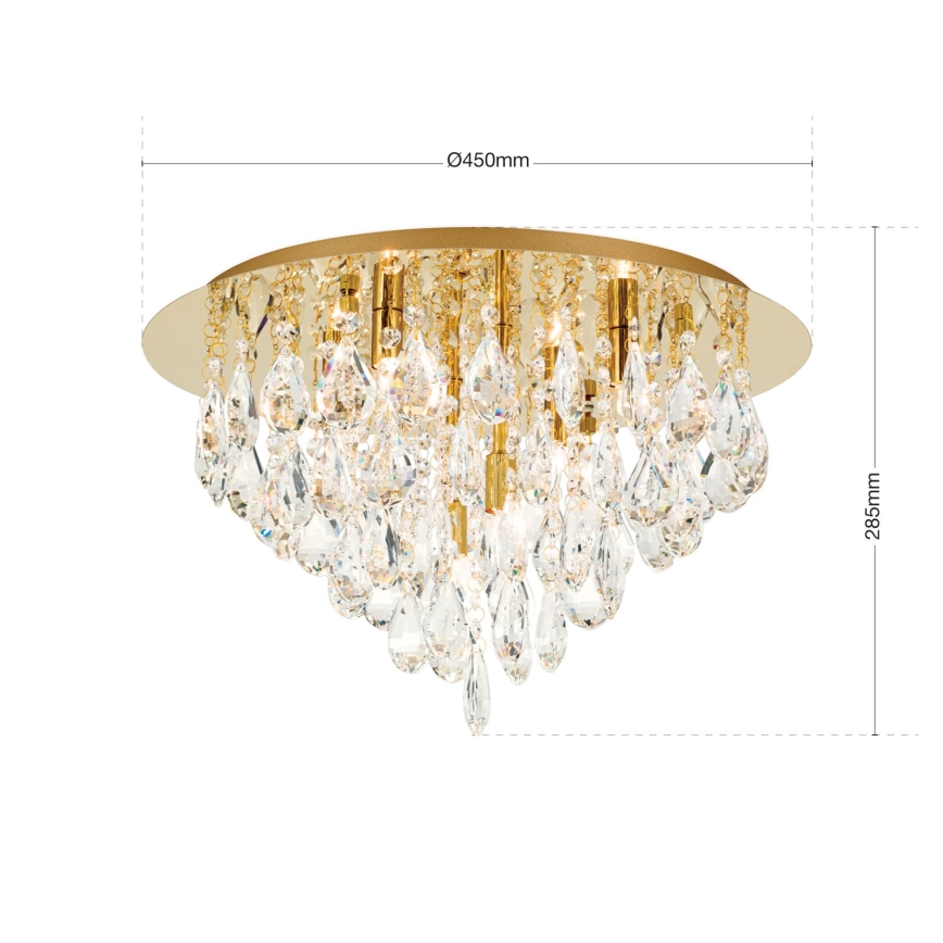 Křišťálové stropní svítidlo CELESTE 6xG9/40W/230V pr. 45 cm zlatá