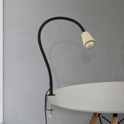 Flexibilní stolní lampa s klipem DOTTY 1xGU10/10W/230V béžová/černá