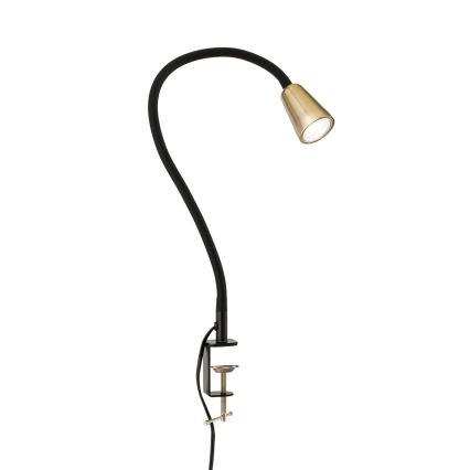 Flexibilní stolní lampa s klipem DOTTY 1xGU10/10W/230V mosaz/černá