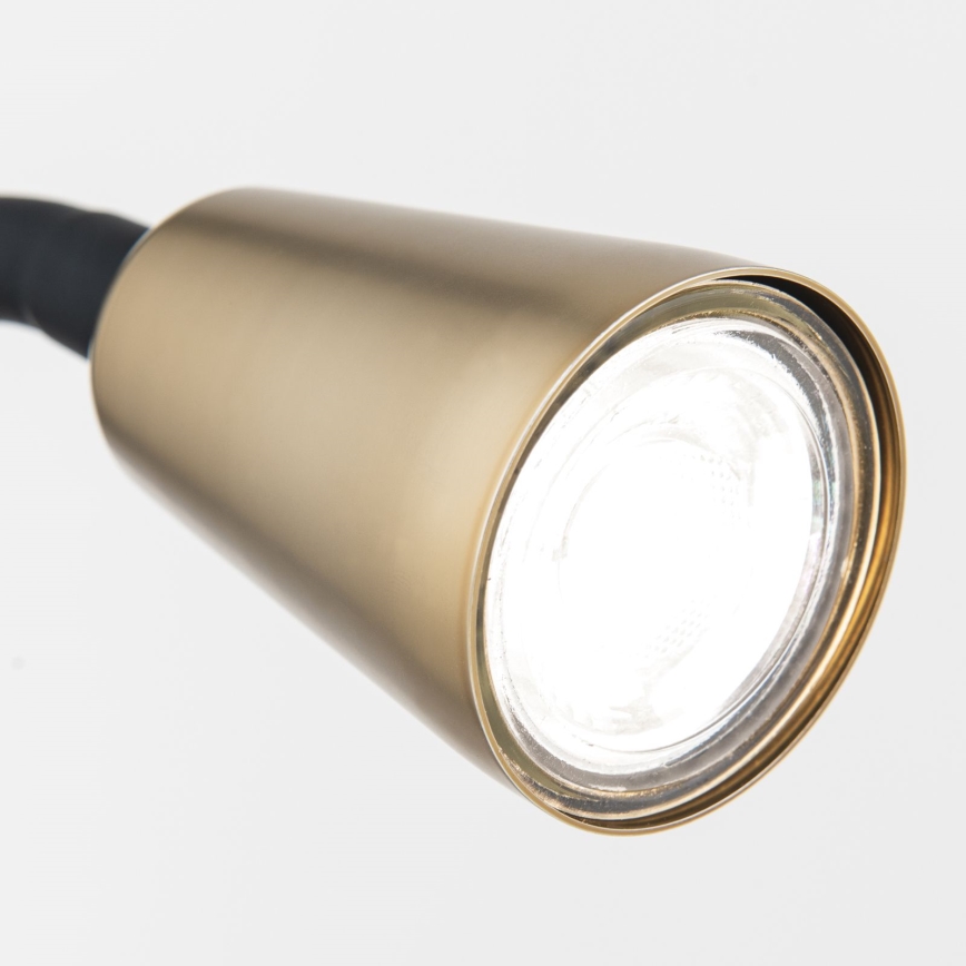 Flexibilní stolní lampa s klipem DOTTY 1xGU10/10W/230V mosaz/černá