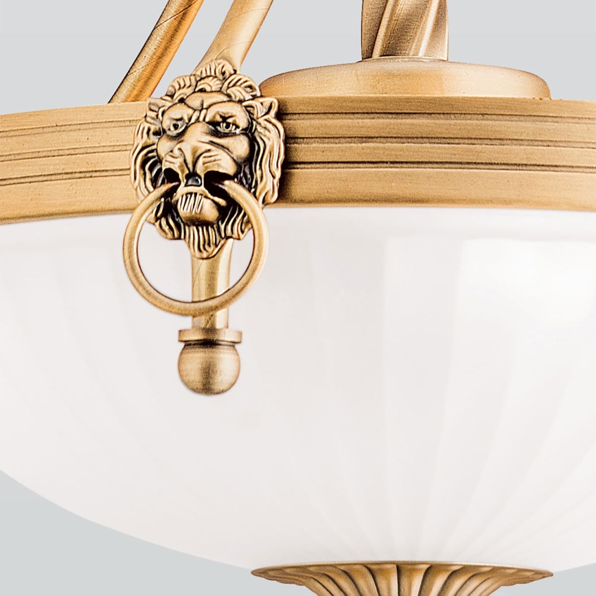 Lustr na řetězu ROCCA 3xE27/60W/230V pr. 32 cm bronz/bílá