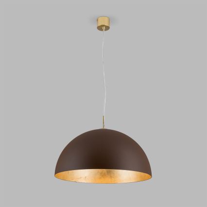 Lustr na lanku ELIANO 1xE27/60W/230V pr. 50 cm hnědá/zlatá