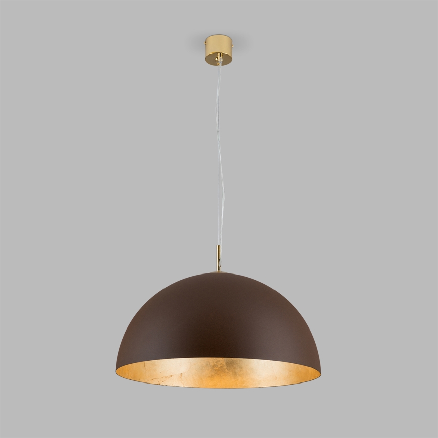 Lustr na lanku ELIANO 1xE27/60W/230V pr. 50 cm hnědá/zlatá