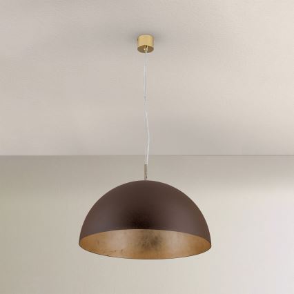 Lustr na lanku ELIANO 1xE27/60W/230V pr. 50 cm hnědá/zlatá
