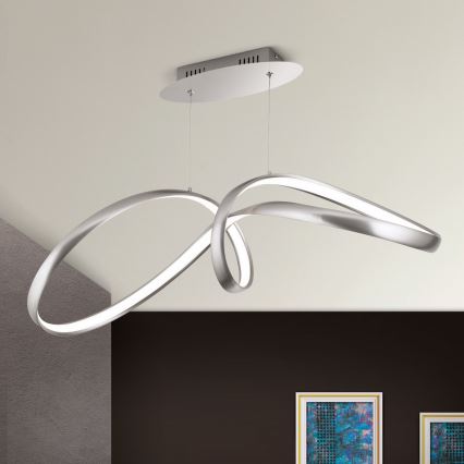 LED Stmívatelný lustr na lanku CIRCUS LED/36W/230V stříbrná
