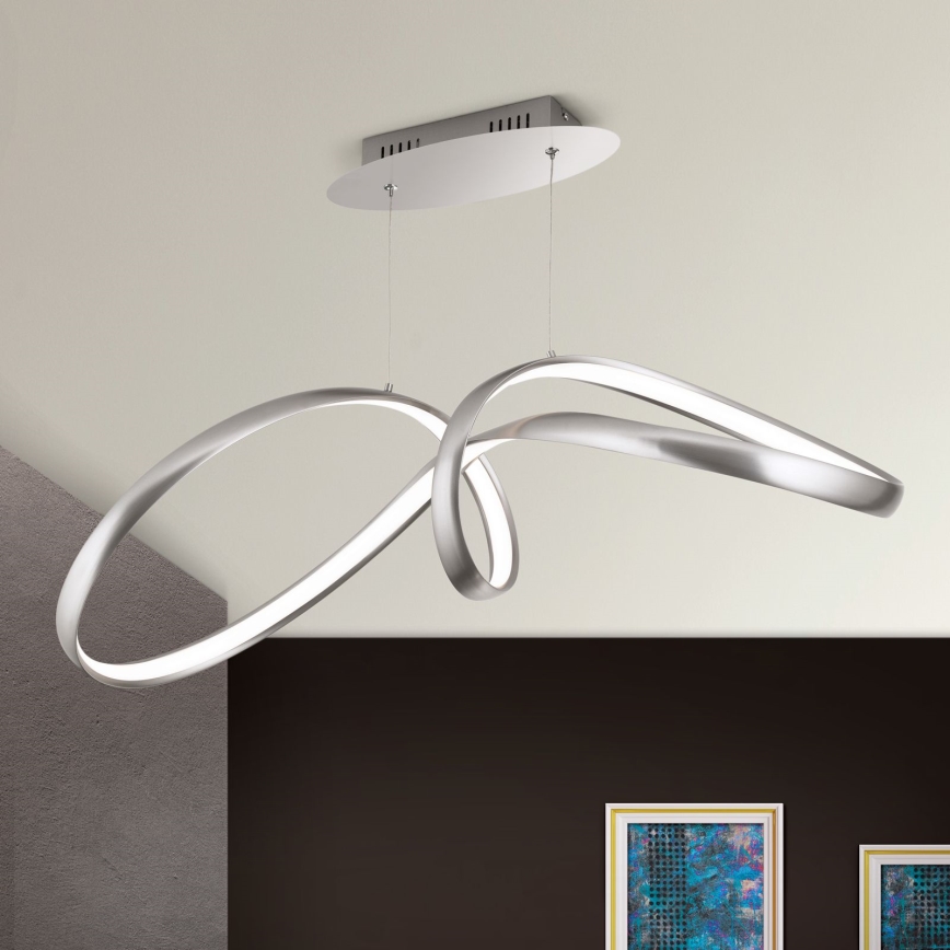 LED Stmívatelný lustr na lanku CIRCUS LED/36W/230V stříbrná