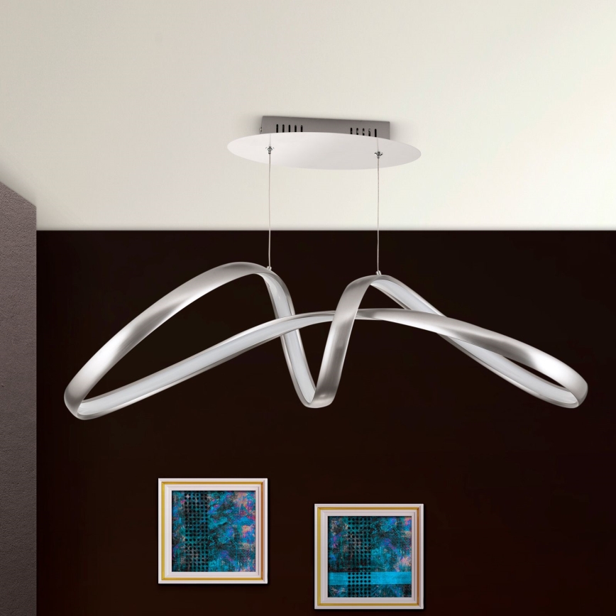 LED Stmívatelný lustr na lanku CIRCUS LED/36W/230V stříbrná