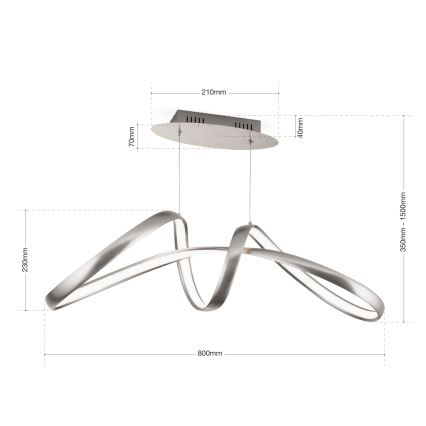 LED Stmívatelný lustr na lanku CIRCUS LED/36W/230V stříbrná