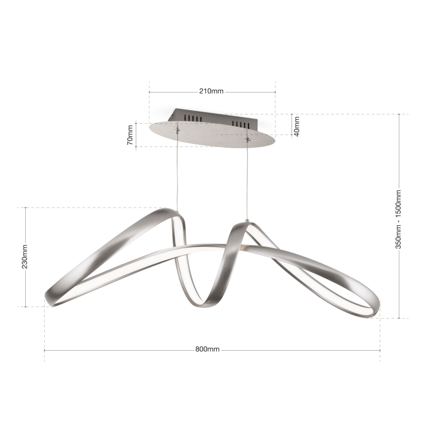 LED Stmívatelný lustr na lanku CIRCUS LED/36W/230V stříbrná