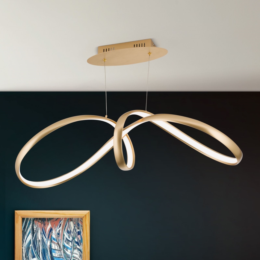 LED Stmívatelný lustr na lanku CIRCUS LED/36W/230V zlatá
