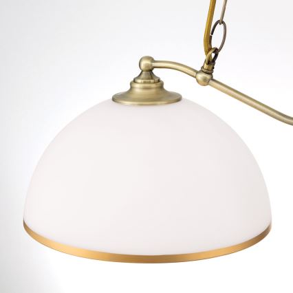 Lustr na řetězu OLD LAMP 2xE27/40W/230V bílá/mosaz
