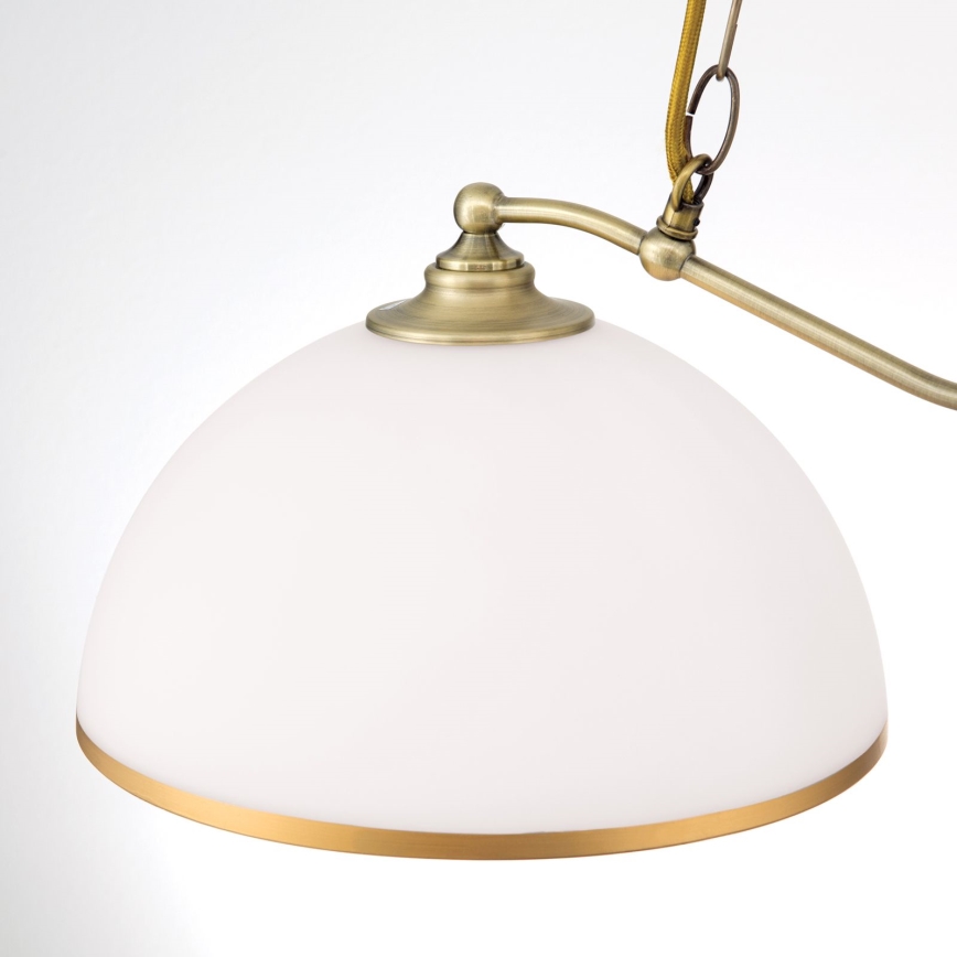 Lustr na řetězu OLD LAMP 2xE27/40W/230V bílá/mosaz