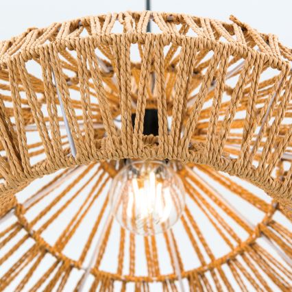 Lustr na lanku BASKET 1xE27/40W/230V pr. 40 cm konopí