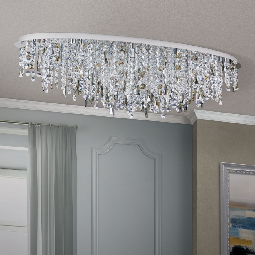 Křišťálové stropní svítidlo CRYSTALRIVER 21xG9/40W/230V lesklý chrom
