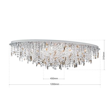Křišťálové stropní svítidlo CRYSTALRIVER 21xG9/40W/230V lesklý chrom
