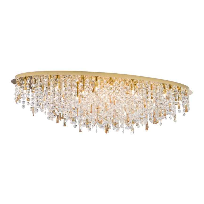 Křišťálové stropní svítidlo CRYSTALRIVER 21xG9/40W/230V zlatá