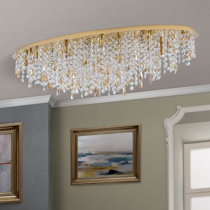 Křišťálové stropní svítidlo CRYSTALRIVER 21xG9/40W/230V zlatá