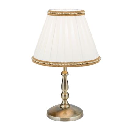 Stolní lampa TONIA 1xE27/60W/230V pr. 25 cm bílá/bronz