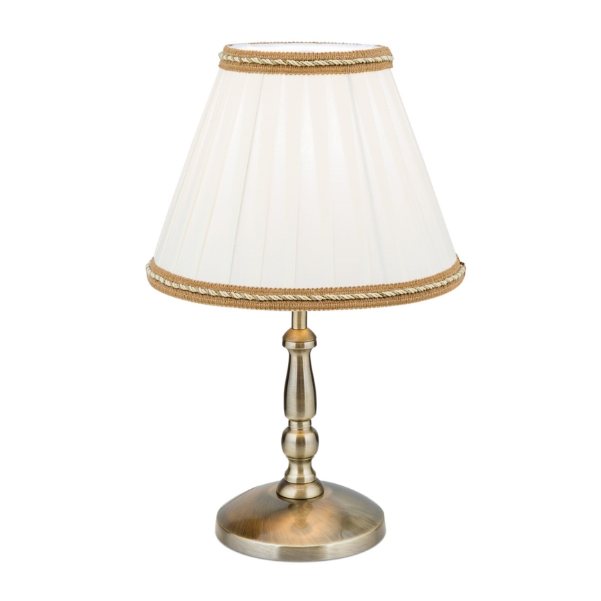 Stolní lampa TONIA 1xE27/60W/230V pr. 25 cm bílá/bronz